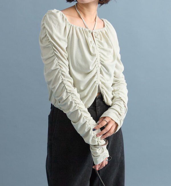  「スクエアネック シャーリングカーディガン」|Tシャツ・カットソー|