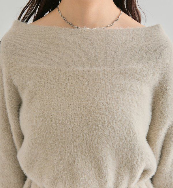  「ミンクライクワイドネックニット」|ニット・セーター|