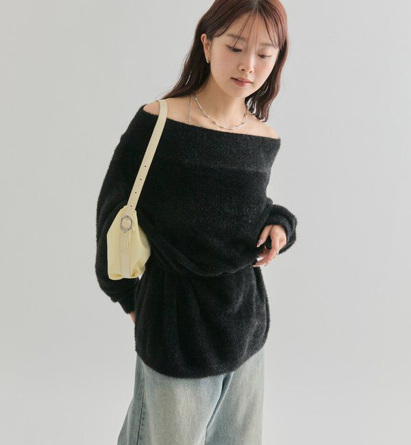  「ミンクライクワイドネックニット」|ニット・セーター|