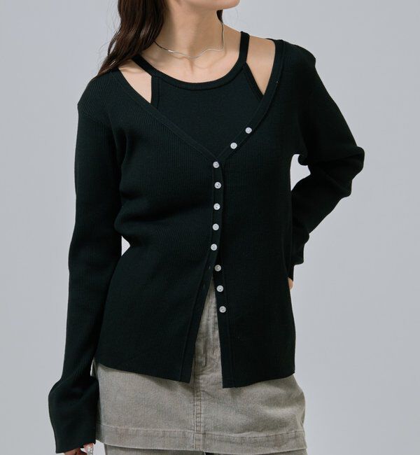  「アメスリニットカーデSET」|カーディガン|ブラック