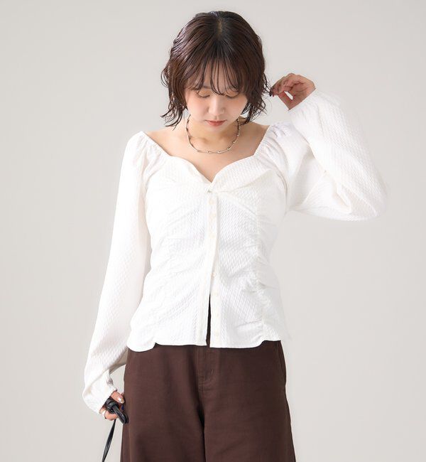  「長袖パフビスチェブラウス」|シャツ・ブラウス|
