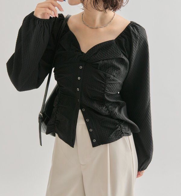  「長袖パフビスチェブラウス」|シャツ・ブラウス|