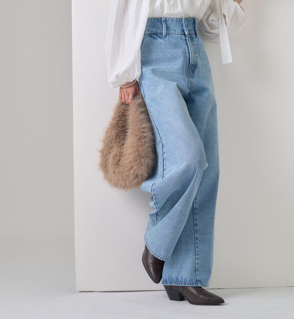  「【バックスタイルがポイント！新色ネイビー】バックシャンカーブデニム」|デニム|