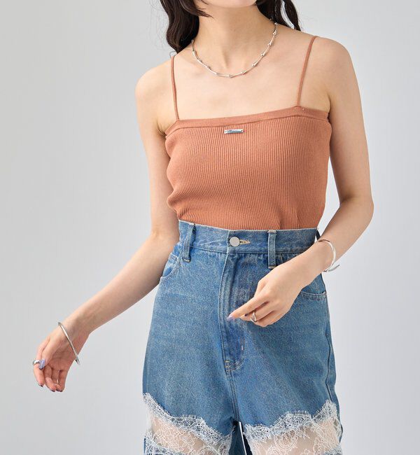  「パット付き ニットキャミソール」|キャミソール|