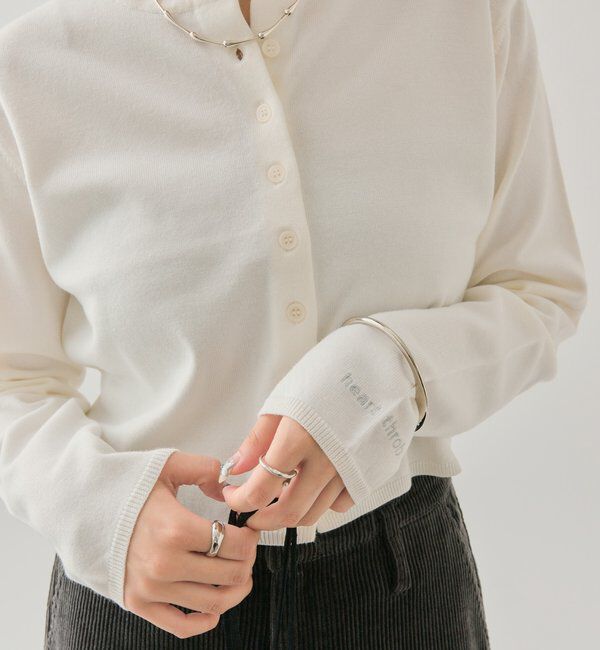  「チビボタン長袖カーディガン」|カーディガン|