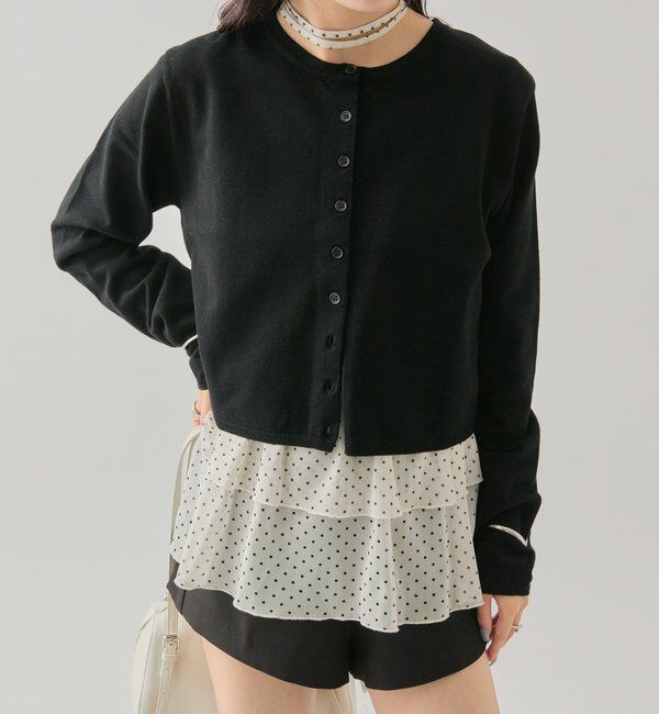  「チビボタン長袖カーディガン」|カーディガン|