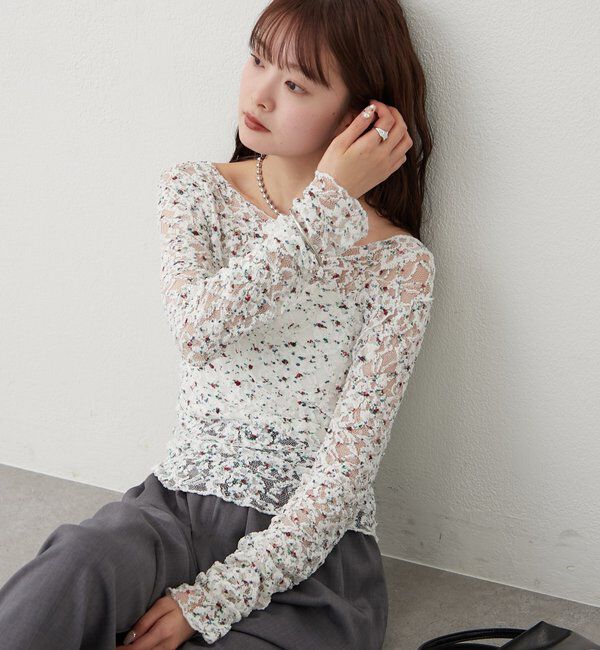  「ドットレースプルオーバー」|Tシャツ・カットソー|