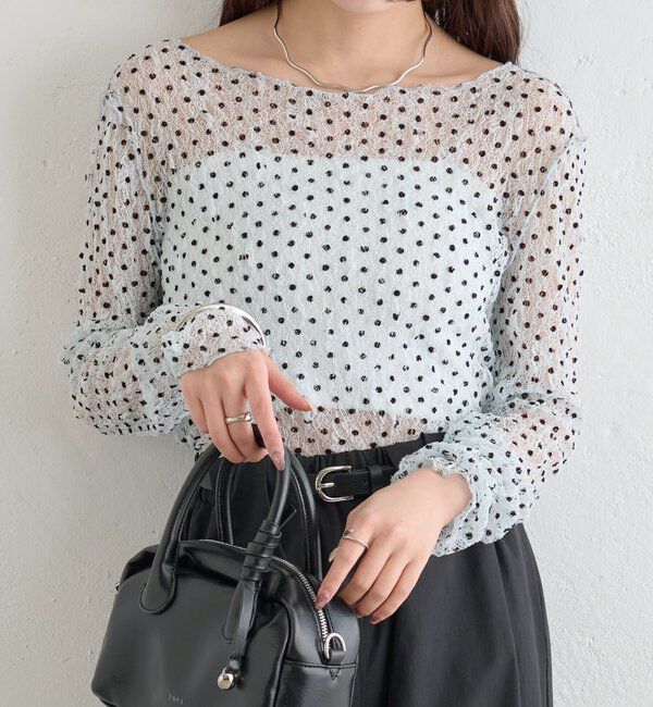  「ドットレースプルオーバー」|Tシャツ・カットソー|ブルー