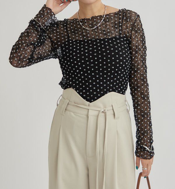  「ドットレースプルオーバー」|Tシャツ・カットソー|