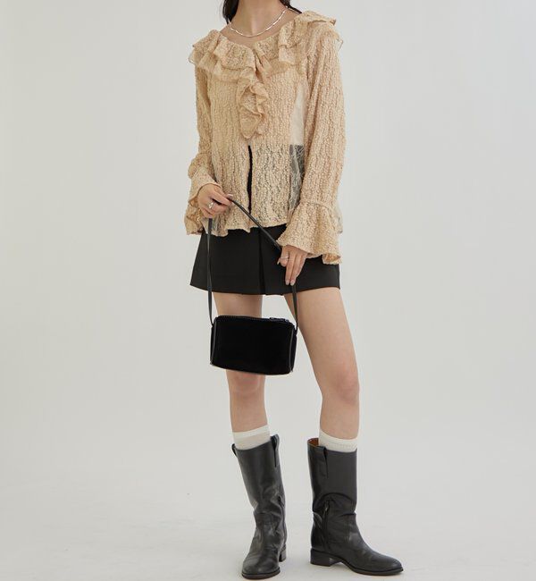  「レース切替ブラウス」|シャツ・ブラウス|