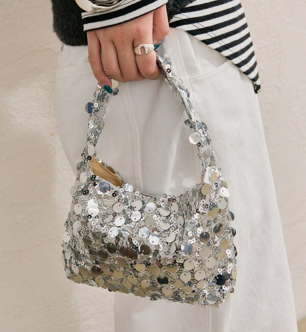  「シャイニー ハンドＢＡＧ」|トートバッグ|シルバー