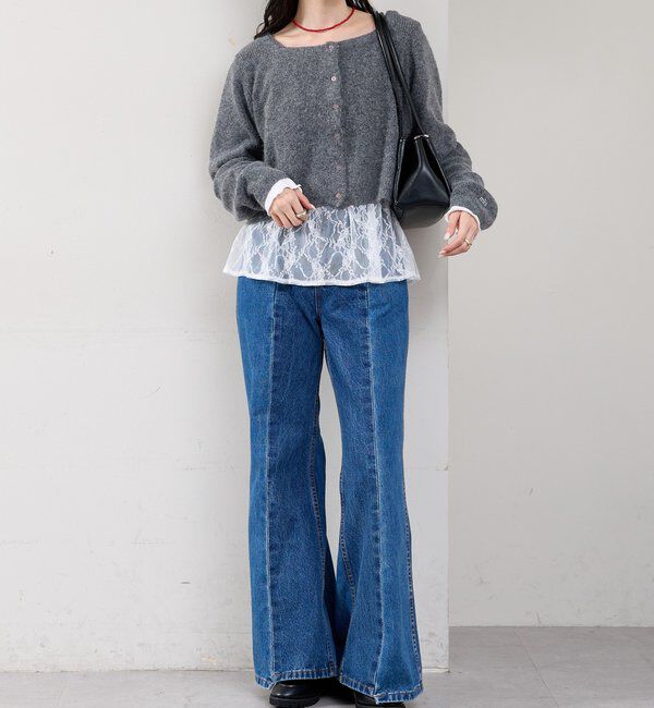  「レースドッキングロンT」|Tシャツ・カットソー|