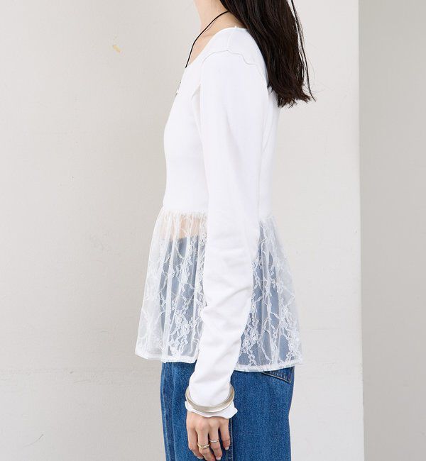  「レースドッキングロンT」|Tシャツ・カットソー|