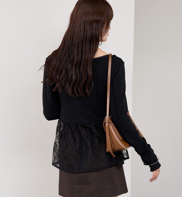  「レースドッキングロンT」|Tシャツ・カットソー|