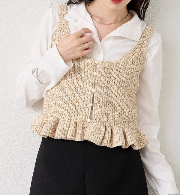  「メランジニットフリルビスチェ」|ニット・セーター|