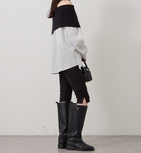  「オフショルリブストライプシャツ」|シャツ・ブラウス|