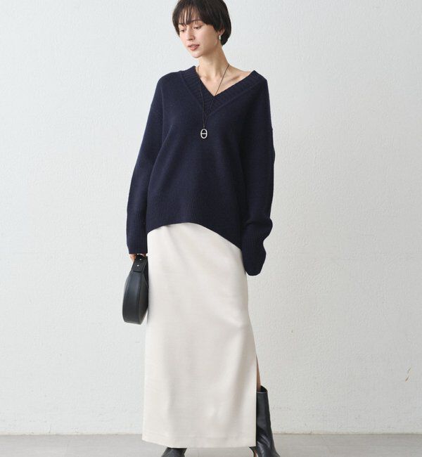  「スリットサテンタイトスカート」|スカート|