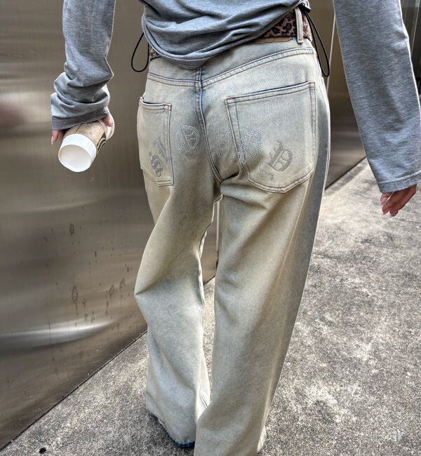  「SLOPPYラインストーンローライズデニム」|デニム|