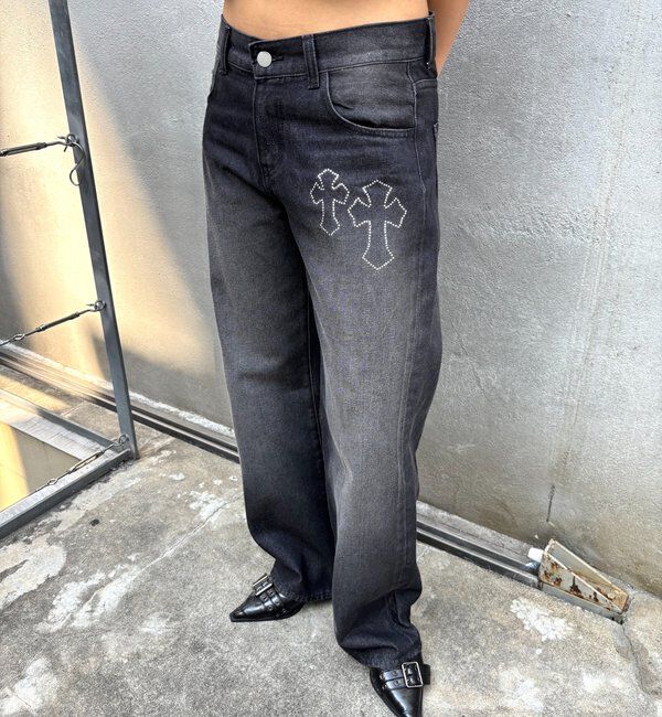  「SLOPPYラインストーンローライズデニム」|デニム|