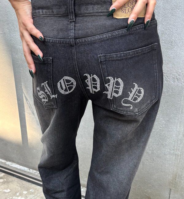  「SLOPPYラインストーンローライズデニム」|デニム|