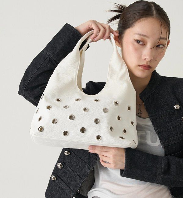  「アイレットPUショルダーバッグ」|ショルダー・メッセンジャー|オフホワイト