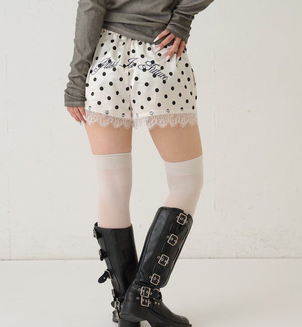  「ドットサテンロゴショーツ」|チノ|