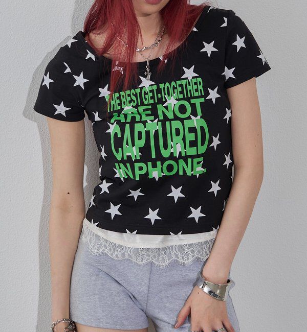  「【WEB限定】メッセージスタードットS/S TEE」|Tシャツ・カットソー|