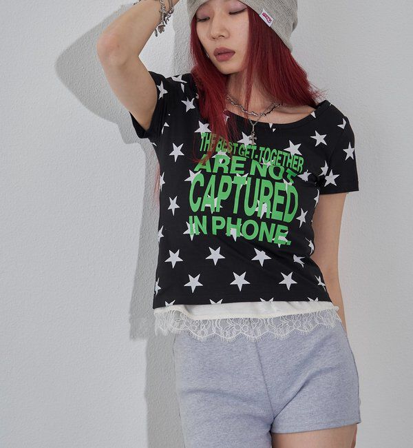  「【WEB限定】メッセージスタードットS/S TEE」|Tシャツ・カットソー|
