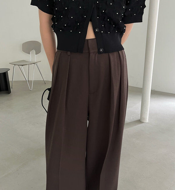  「【累計2万本突破！】【低身長・高身長サイズあり】2タックワイドパンツ」|チノ|