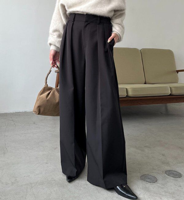  「【累計2万本突破！】【低身長・高身長サイズあり】2タックワイドパンツ」|チノ|
