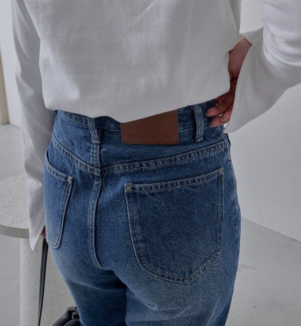  「【コラボ限定カラー/ホワイト・ベージュ】13ozハイウエストストレートデニム」|デニム|