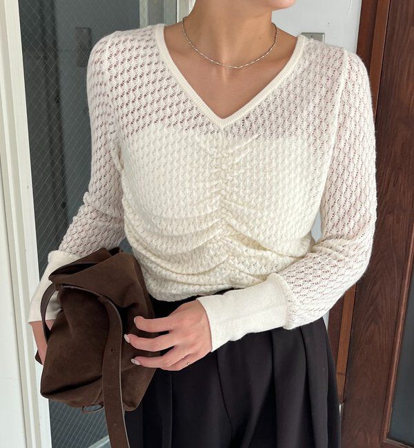  「起毛レースプルオーバー」|ニット・セーター|