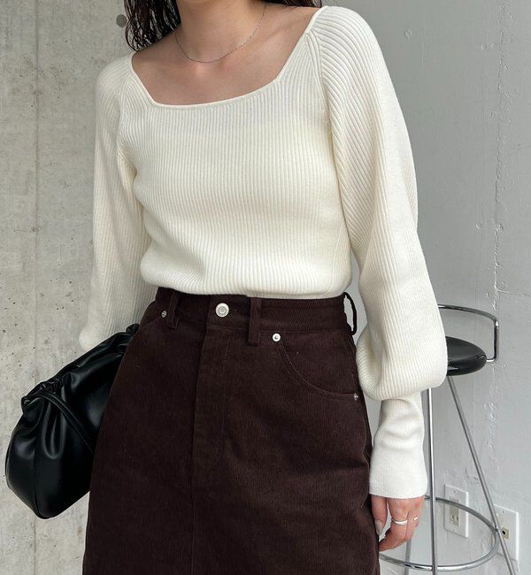  「スクエアパフニット」|ニット・セーター|