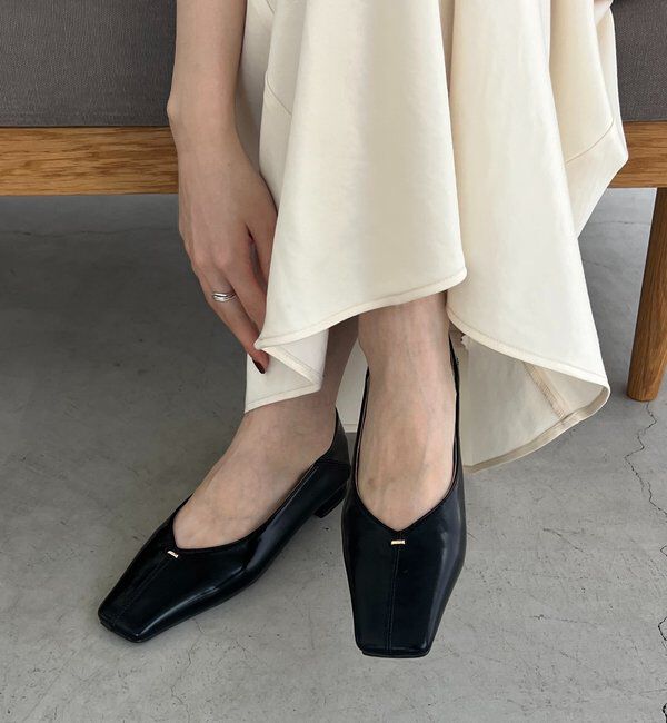  「【大人の定番パンプス】スクエアステッチフラットシューズ」|その他|