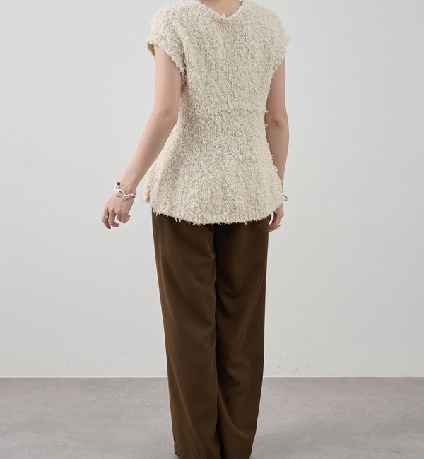  「ポンポンループ編みニット」|パーカー|