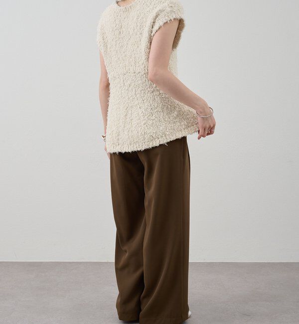  「ポンポンループ編みニット」|パーカー|