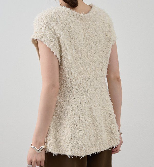  「ポンポンループ編みニット」|パーカー|