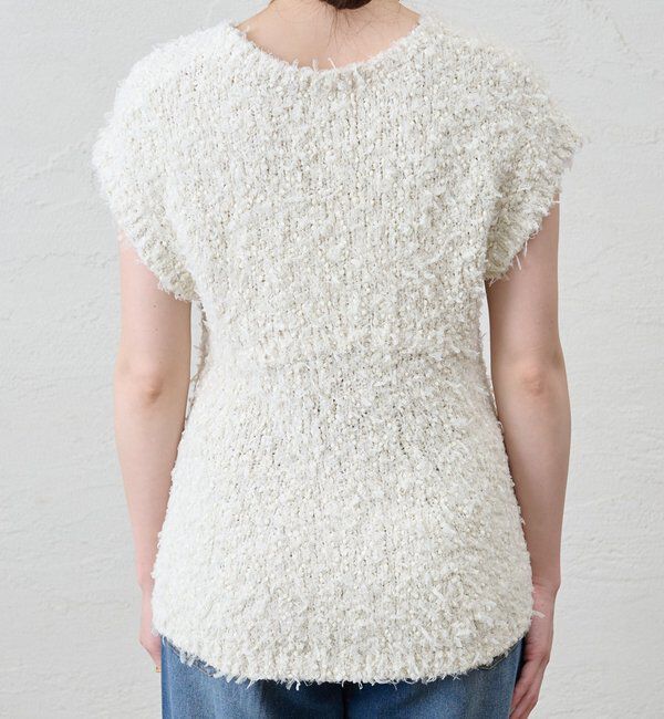  「ポンポンループ編みニット」|パーカー|