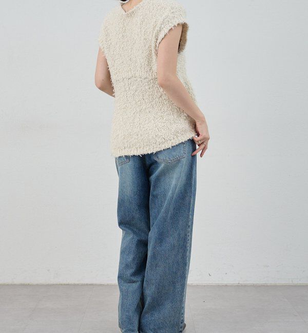  「ポンポンループ編みニット」|パーカー|