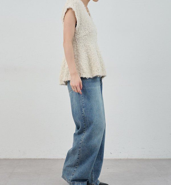  「ポンポンループ編みニット」|パーカー|