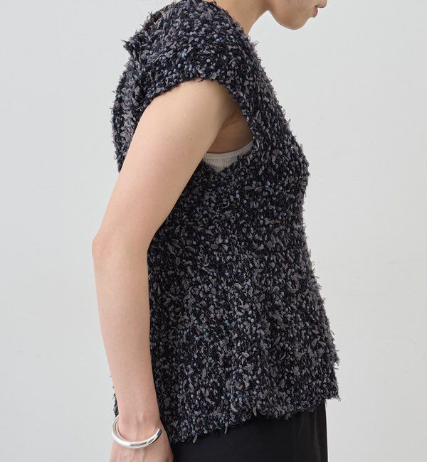  「ポンポンループ編みニット」|パーカー|