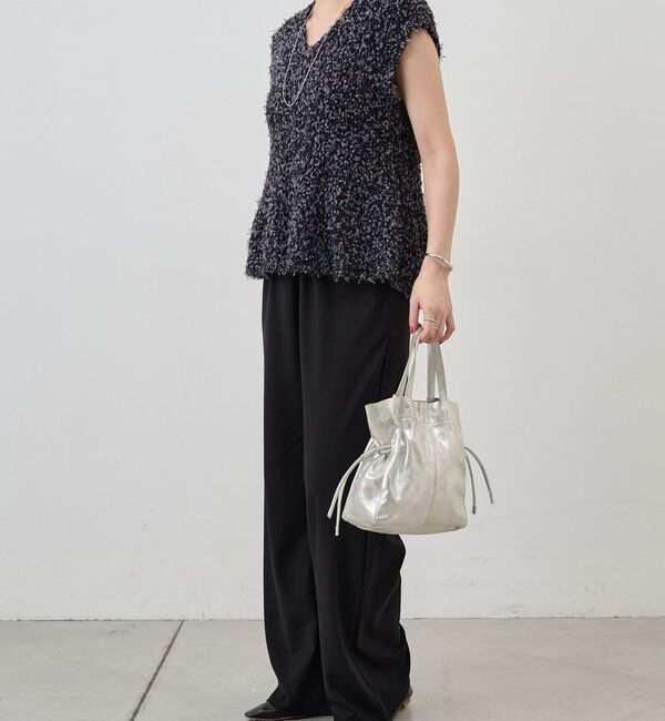  「ポンポンループ編みニット」|パーカー|