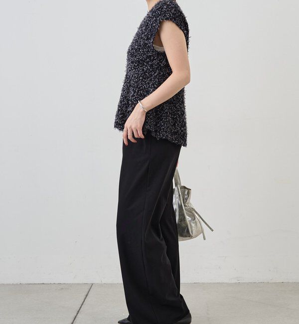  「ポンポンループ編みニット」|パーカー|