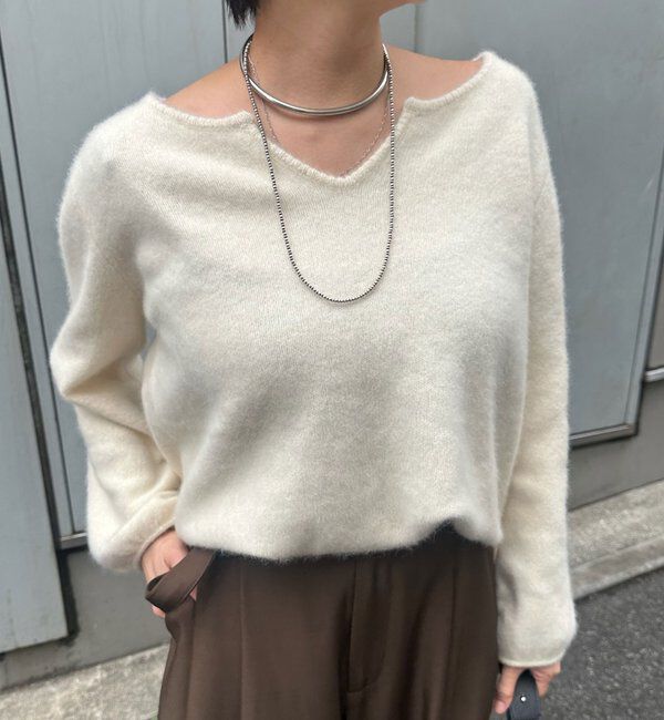  「ファーウールキーネックニット」|ニット・セーター|