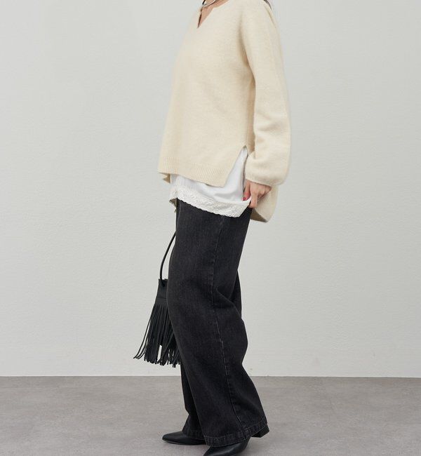  「ファーウールキーネックニット」|ニット・セーター|