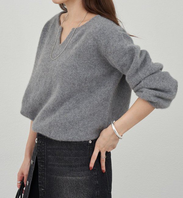  「ファーウールキーネックニット」|ニット・セーター|