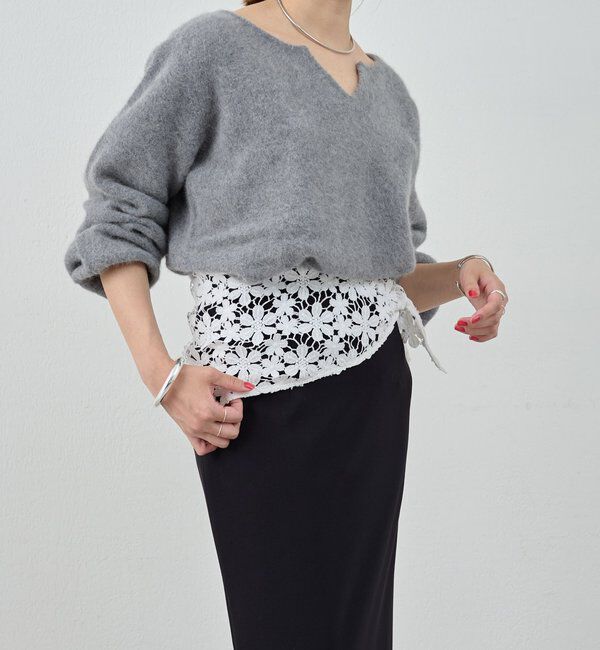  「ファーウールキーネックニット」|ニット・セーター|