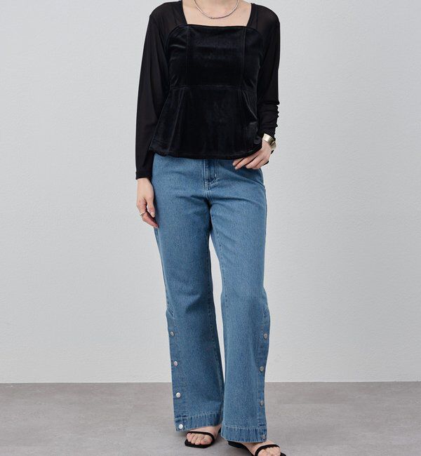  「サイドボタンデニム」|デニム|