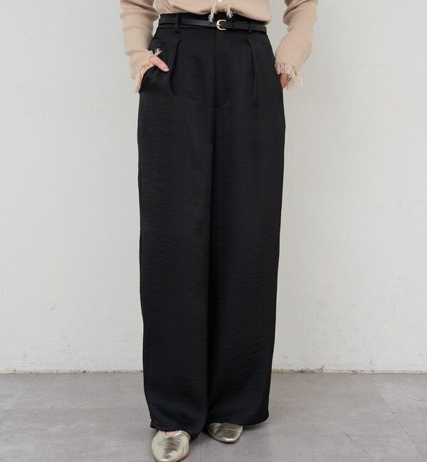  「サテンワイドパンツ」|チノ|