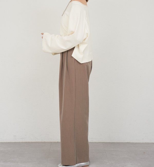  「ダブルタックストライプワイドパンツ」|チノ|